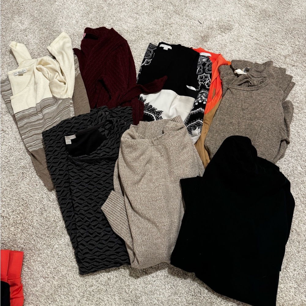 Lot of 8 women’s size large dresses, mostly New York and Company